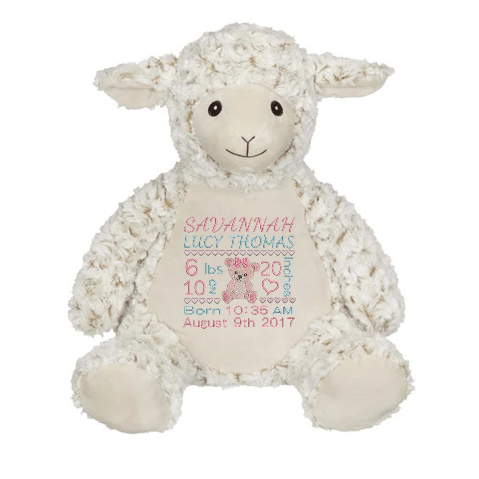 Custom Teddy Bear Birth Announcement Stuffed Animal - FT509 - 27 - Tiny Tots Boutique