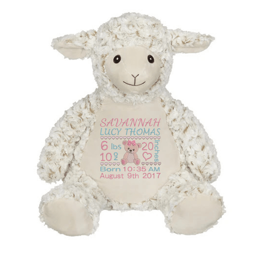 Custom Teddy Bear Birth Announcement Stuffed Animal - FT509 - 27 - Tiny Tots Boutique