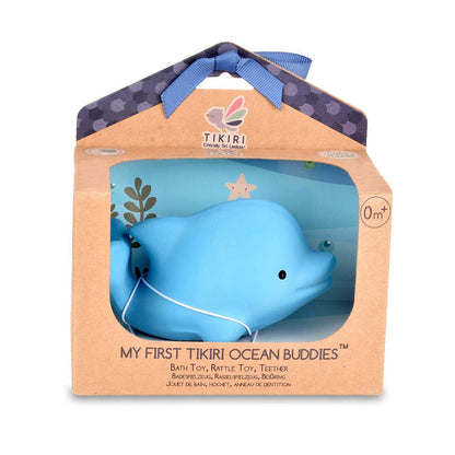 Dolphin Natural Organic Rubber Teether, Rattle & Bath Toy - Tiny Tots Boutique