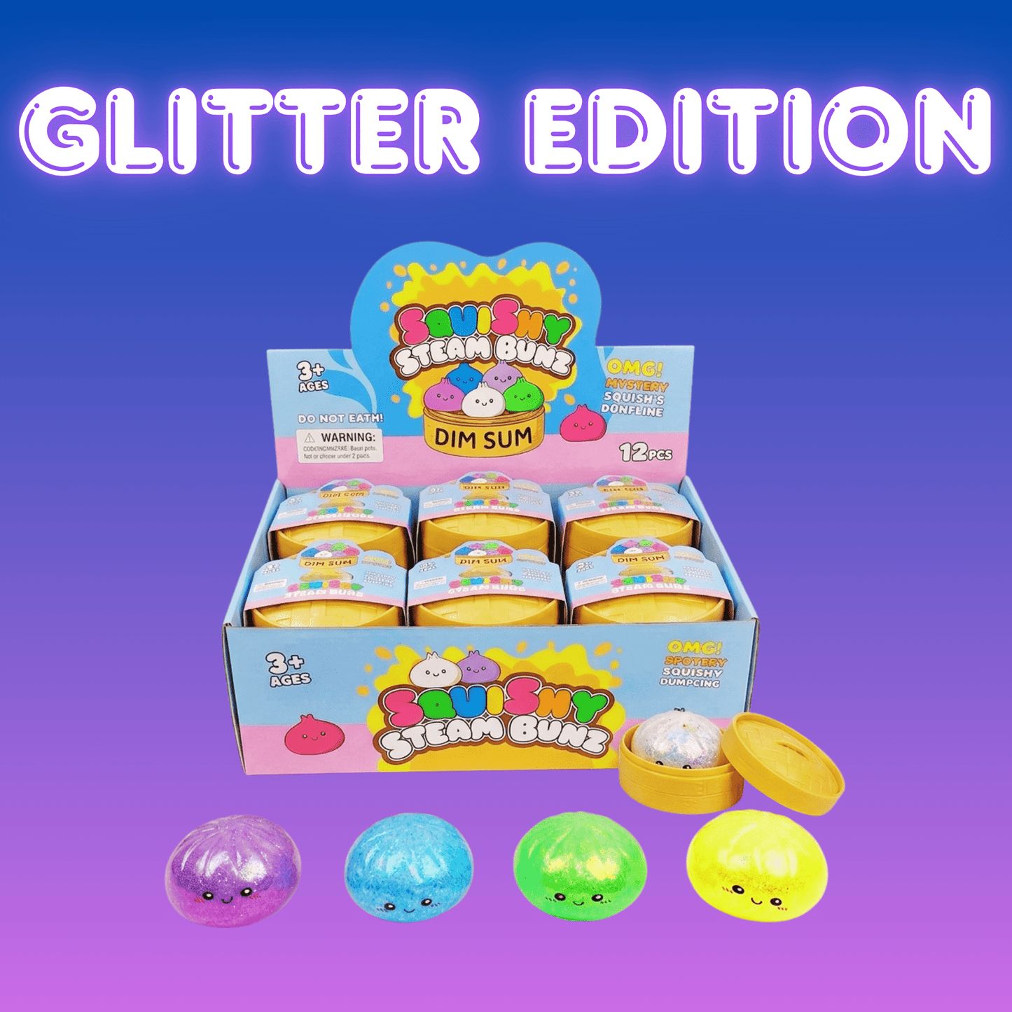 Dumpling Squishy  – Viral Mystery Dumplings Glitter Edition - Tiny Tots Boutique