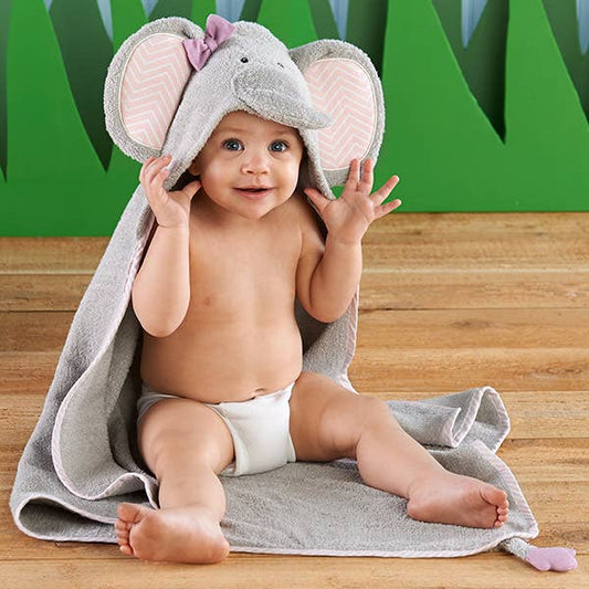 Elephant Hooded Baby Towel (Personalization available) - Tiny Tots Boutique