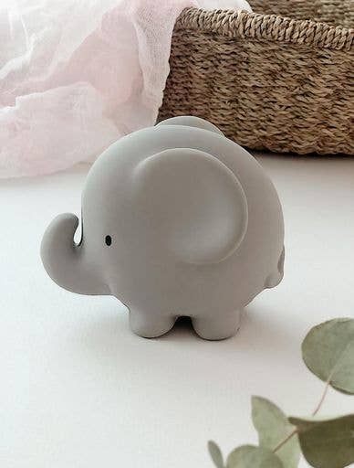 Elephant Natural Organic Rubber Teether, Rattle & Bath Toy - Tiny Tots Boutique