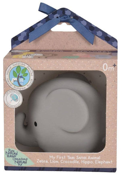 Elephant Natural Organic Rubber Teether, Rattle & Bath Toy - Tiny Tots Boutique