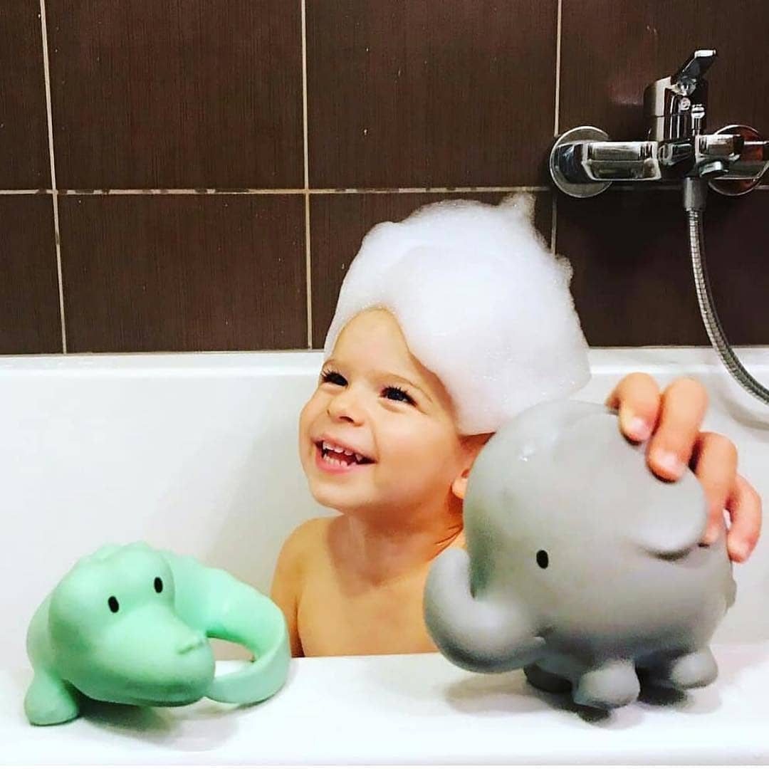 Elephant Natural Organic Rubber Teether, Rattle & Bath Toy - Tiny Tots Boutique