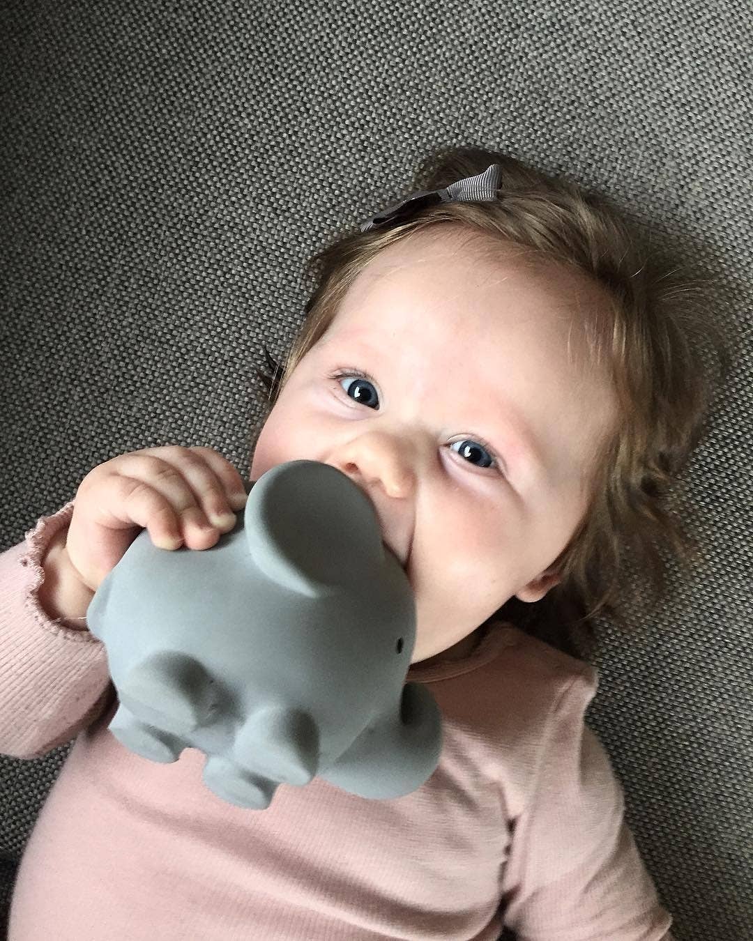 Elephant Natural Organic Rubber Teether, Rattle & Bath Toy - Tiny Tots Boutique