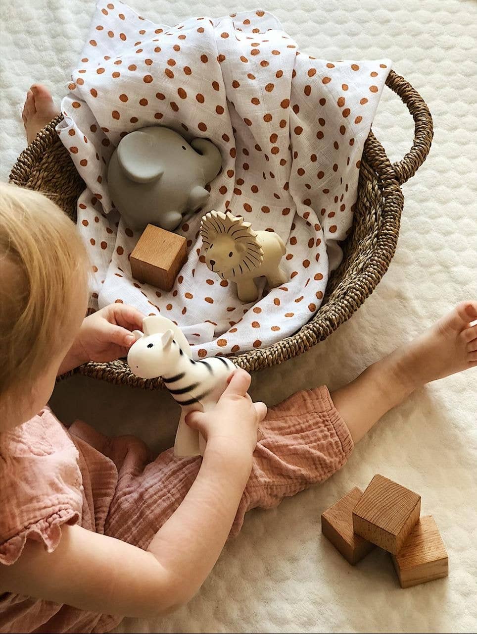 Elephant Natural Organic Rubber Teether, Rattle & Bath Toy - Tiny Tots Boutique