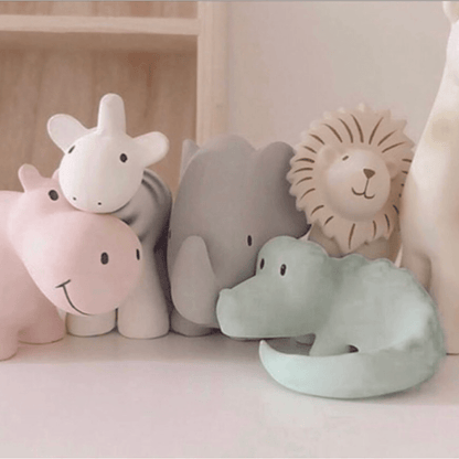 Elephant Natural Organic Rubber Teether, Rattle & Bath Toy - Tiny Tots Boutique