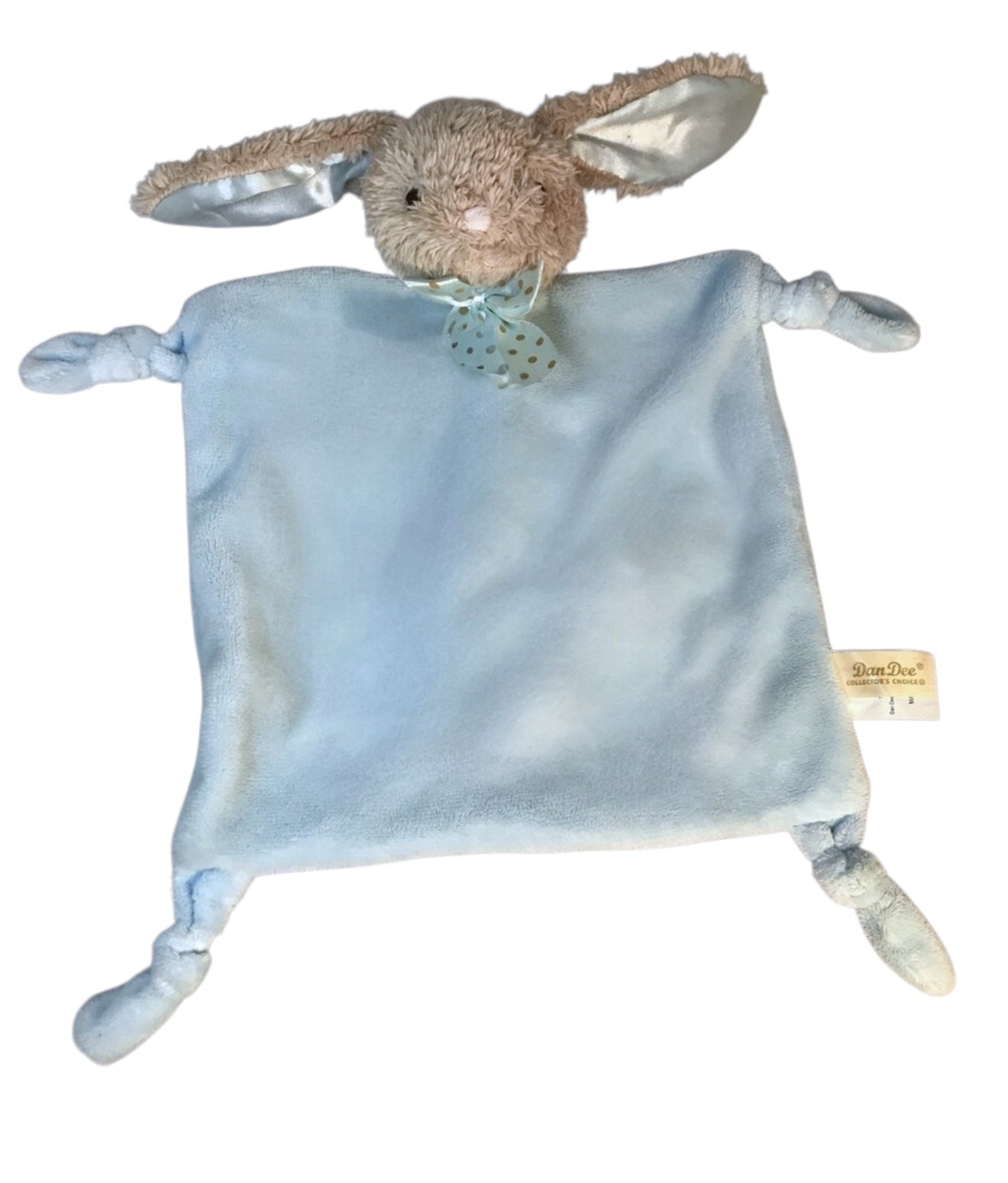 Embroidered Baby Bunny Lovey - Blue - Tiny Tots Boutique