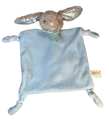 Embroidered Baby Bunny Lovey - Blue - Tiny Tots Boutique
