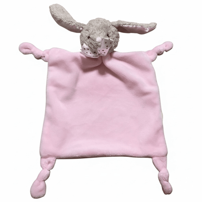 Embroidered Baby Bunny Lovey - Pink - Tiny Tots Boutique