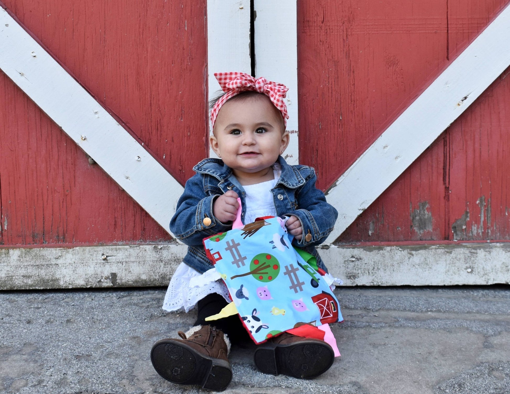 Farm Agriculture Cows Pigs Horses Chickens Baby Tag Crinkle - Tiny Tots Boutique