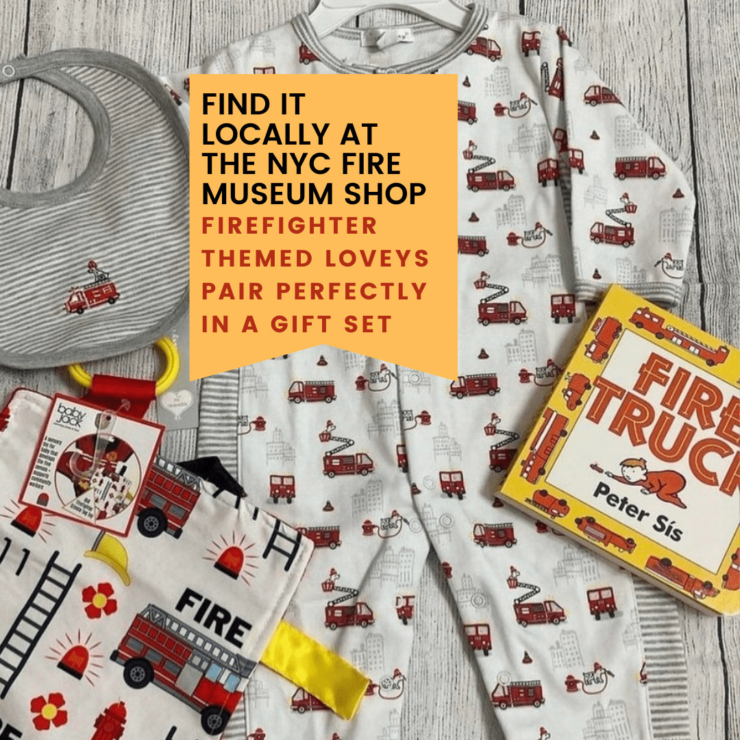 Firetruck Crinkle Tag Square 8x8 Teach at Home Toy - Tiny Tots Boutique