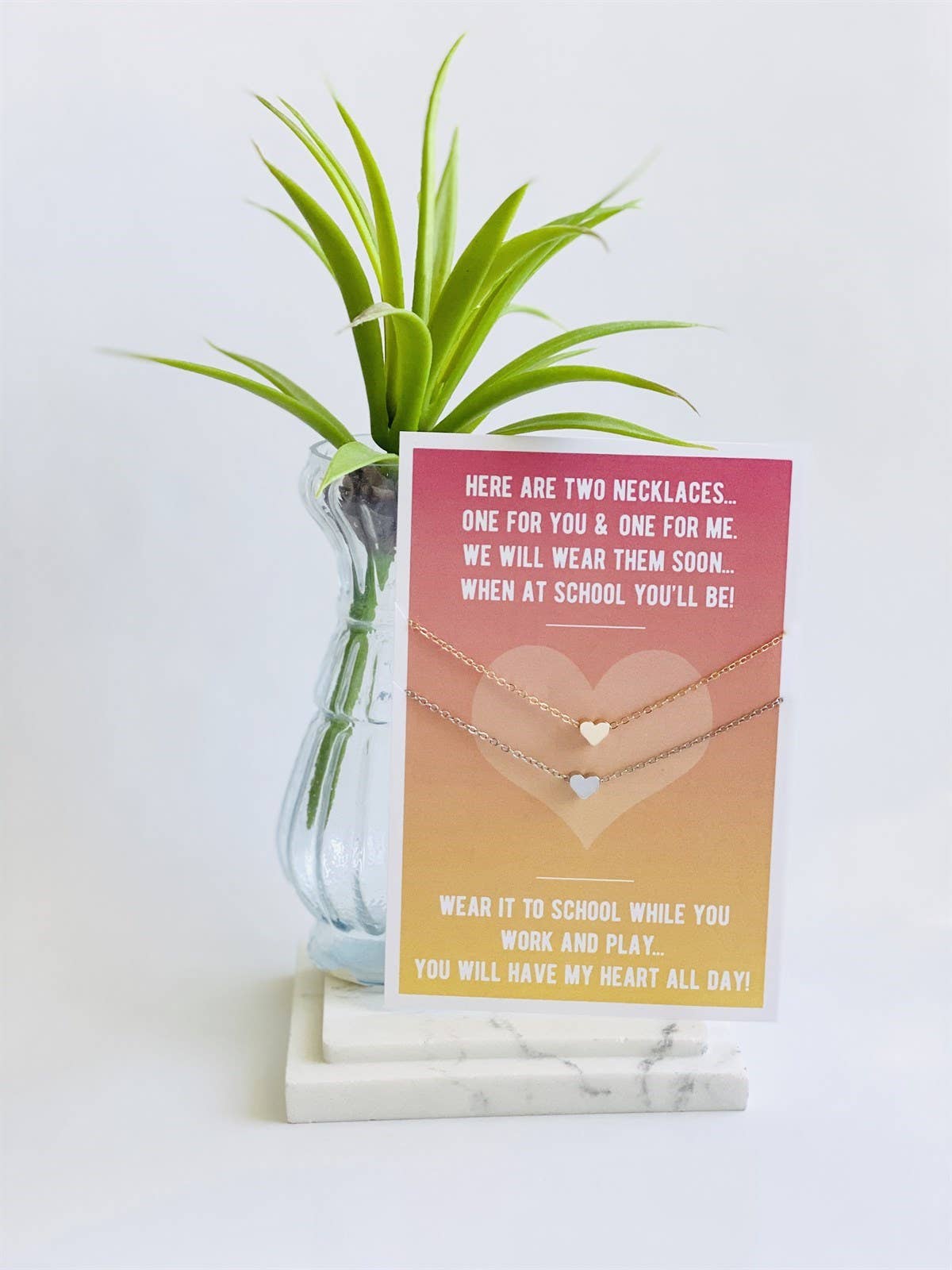First Day of School Mom/Daughter Necklace Combo Gift Set - Tiny Tots Boutique