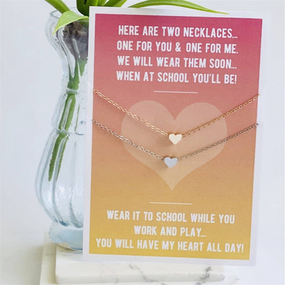 First Day of School Mom/Daughter Necklace Combo Gift Set - Tiny Tots Boutique