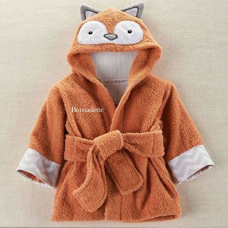 Fox Hooded Baby Robe - (Personalization available) - Tiny Tots Boutique
