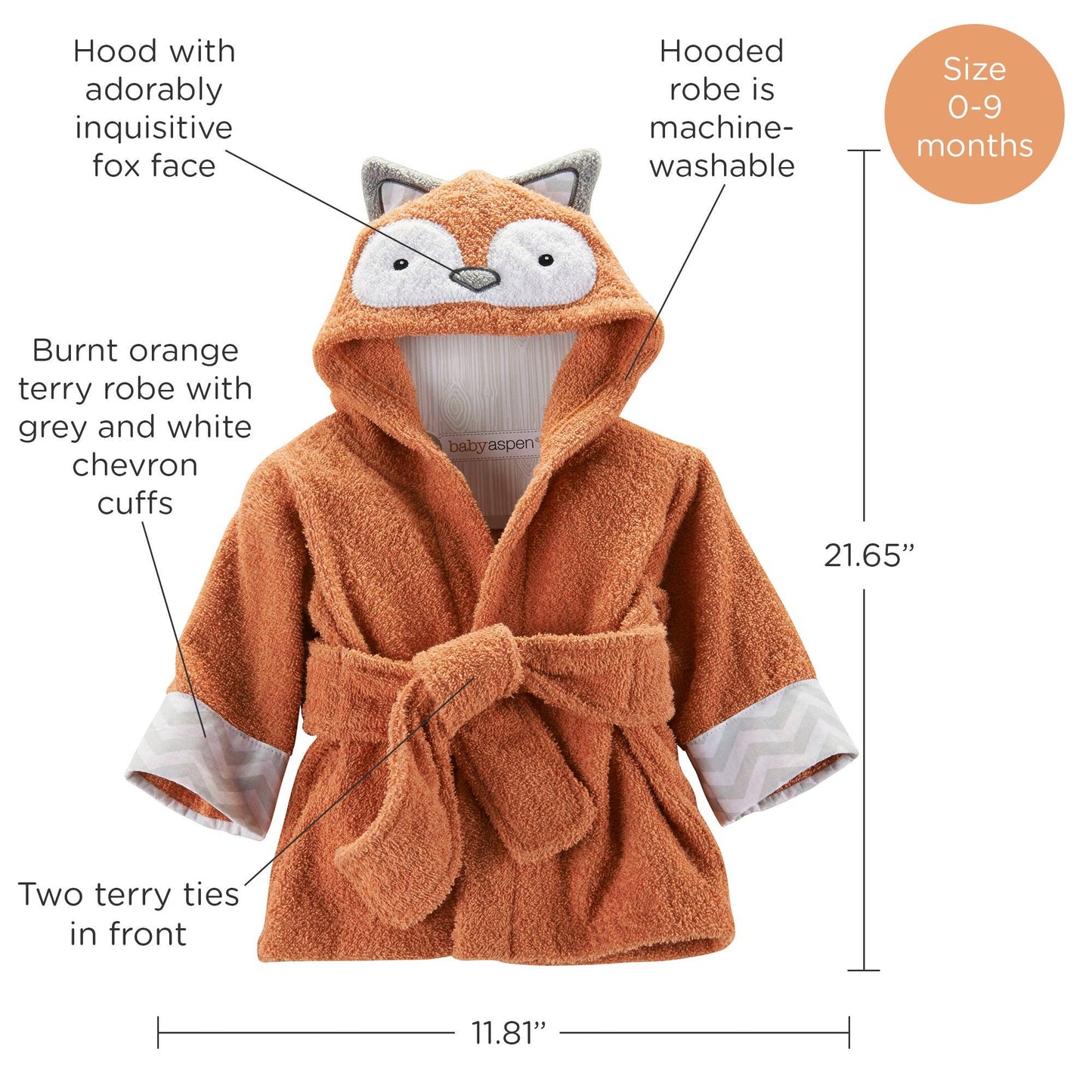 Fox Hooded Baby Robe - (Personalization available) - Tiny Tots Boutique
