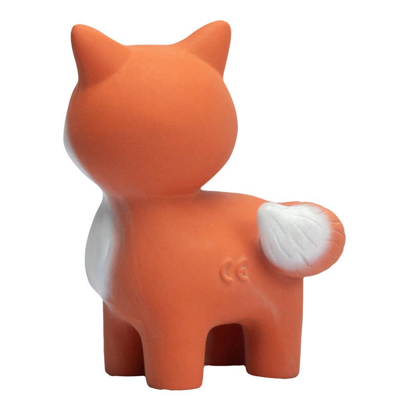 Fox Natural Rubber Teether, Rattle & Bath Toy - Tiny Tots Boutique