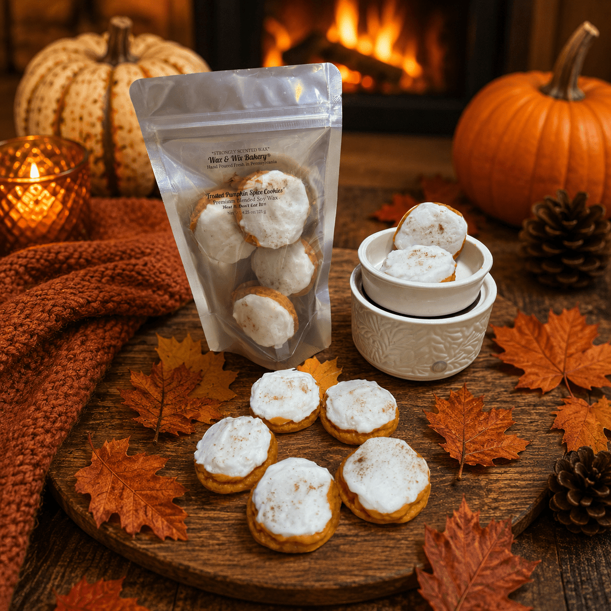 Frosted Pumpkin Spice Cookie Wax Melts. 4.25 oz. 5 Cookies - Tiny Tots Boutique
