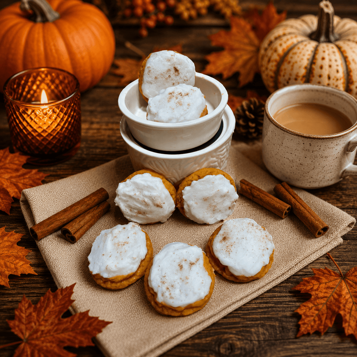 Frosted Pumpkin Spice Cookie Wax Melts. 4.25 oz. 5 Cookies - Tiny Tots Boutique