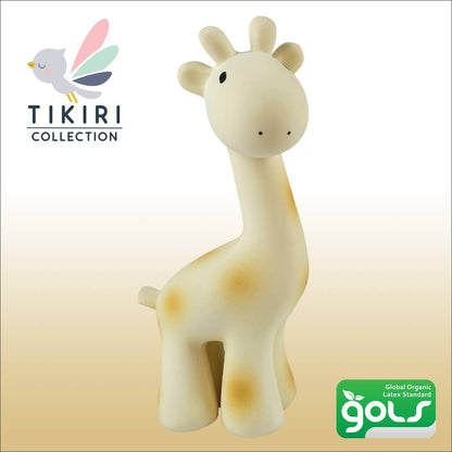 Giraffe Natural Organic Rubber Teether, Rattle & Bath Toy - Tiny Tots Boutique