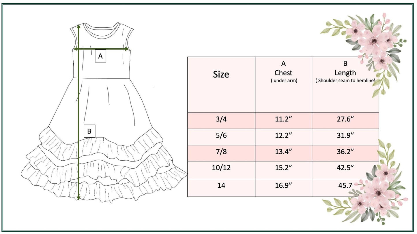 Girls 3 Tiered Terra Cotta Spring Summer Ruffles Dress - Tiny Tots Boutique
