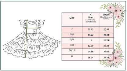 Girls Ava Coral Mint Floral Tiered Spring Easter Dress - Tiny Tots Boutique