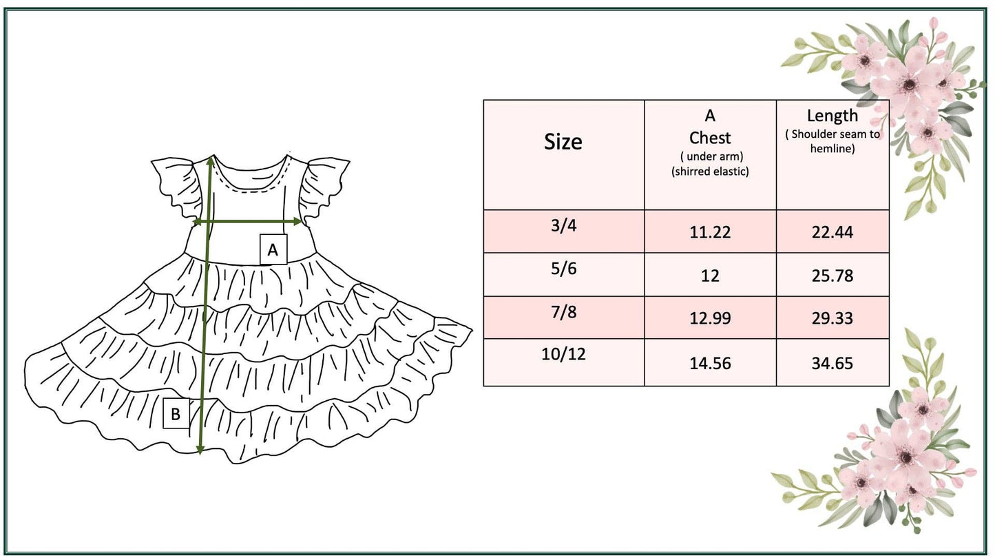 Girls Ava Peach Retro Floral Tiered Spring Easter Dress - Tiny Tots Boutique