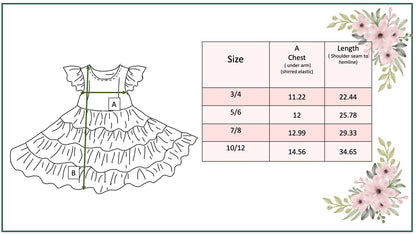 Girls Ava Peach Retro Floral Tiered Spring Easter Dress - Tiny Tots Boutique