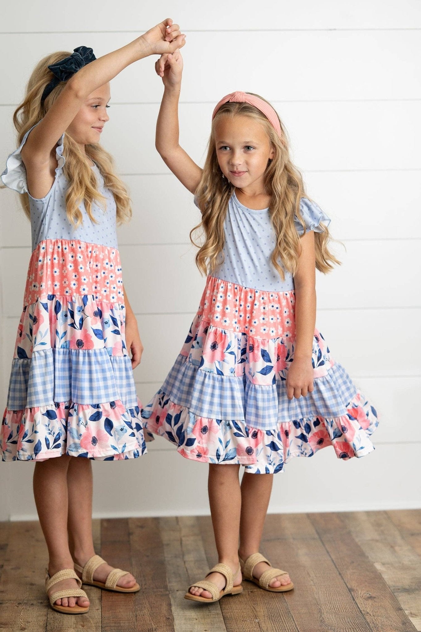 Girls Ava Periwinkle & Blue Ruffle Tiered Easter Dress - Tiny Tots Boutique