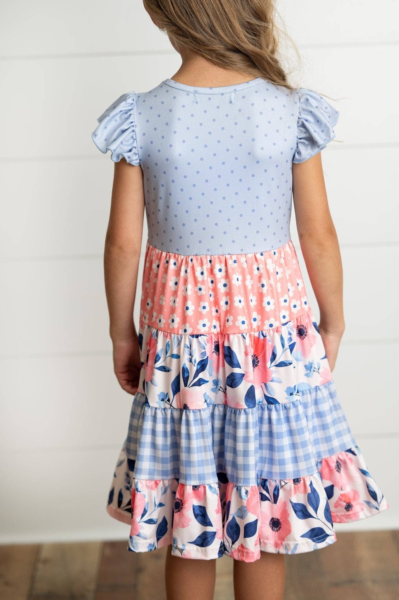 Girls Ava Periwinkle & Blue Ruffle Tiered Easter Dress - Tiny Tots Boutique