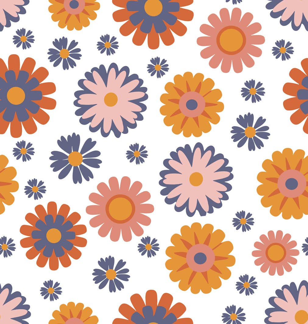 Girls Blue Check Flower Power Spring Summer Short Set - Tiny Tots Boutique