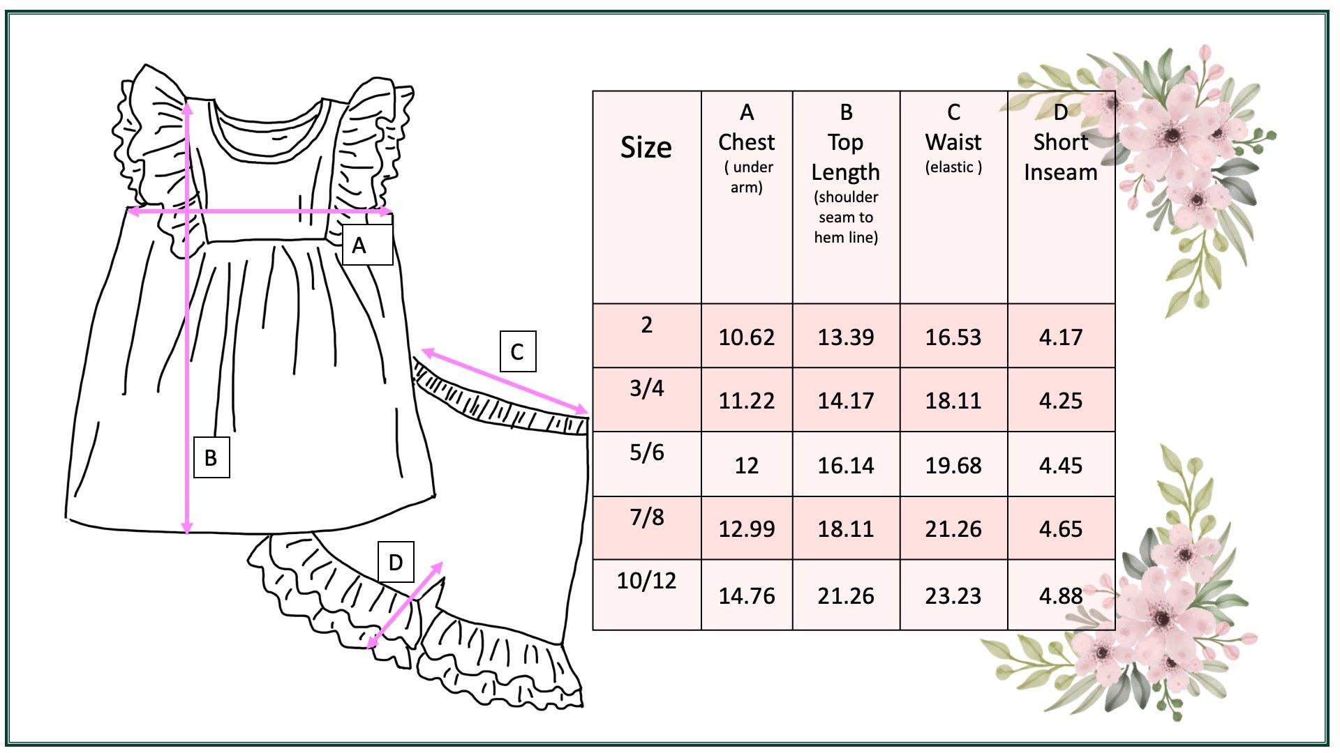 Girls Blush Pastel Floral Ruffle Spring Easter Short Set - Tiny Tots Boutique