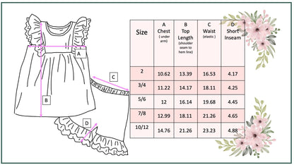 Girls Blush Pastel Floral Ruffle Spring Easter Short Set - Tiny Tots Boutique