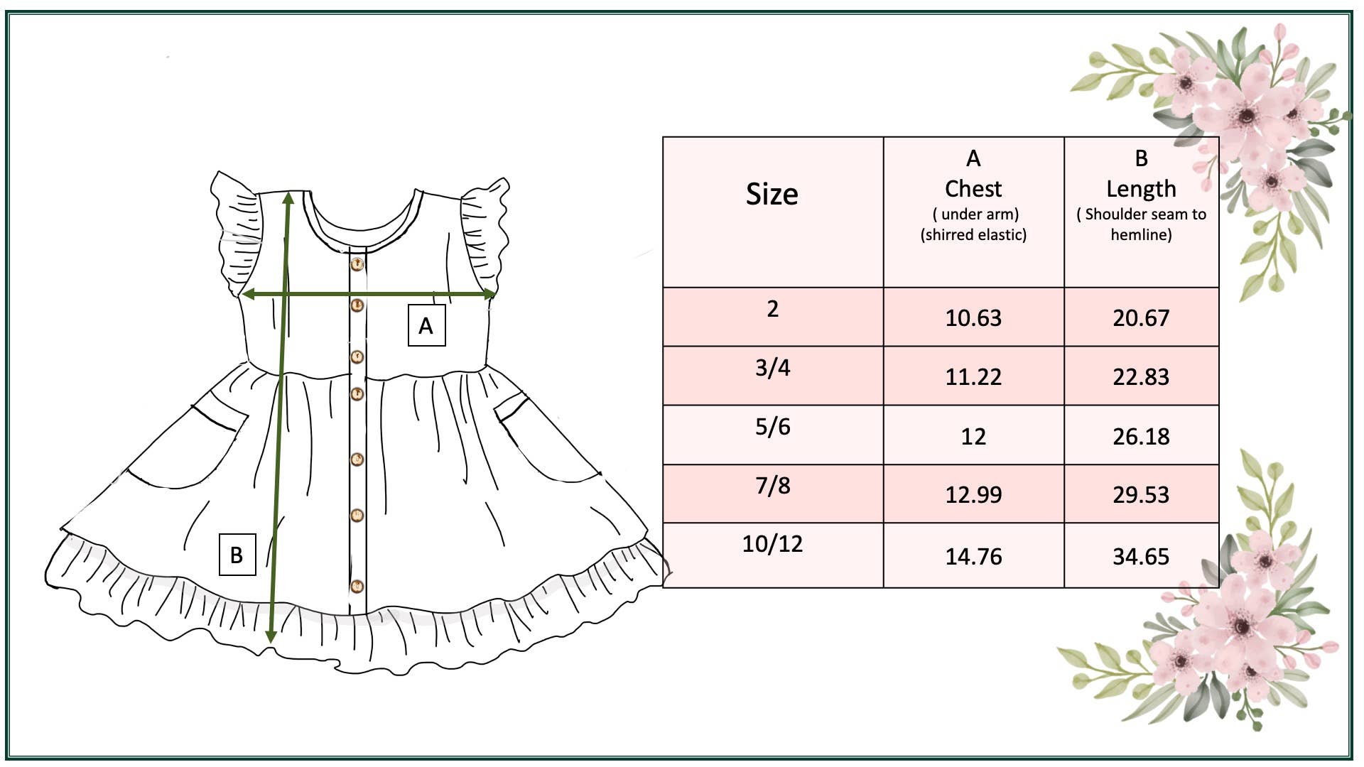 Girls Sky Blue & Pink Floral Pocket Ruffle Spring Dress - Tiny Tots Boutique