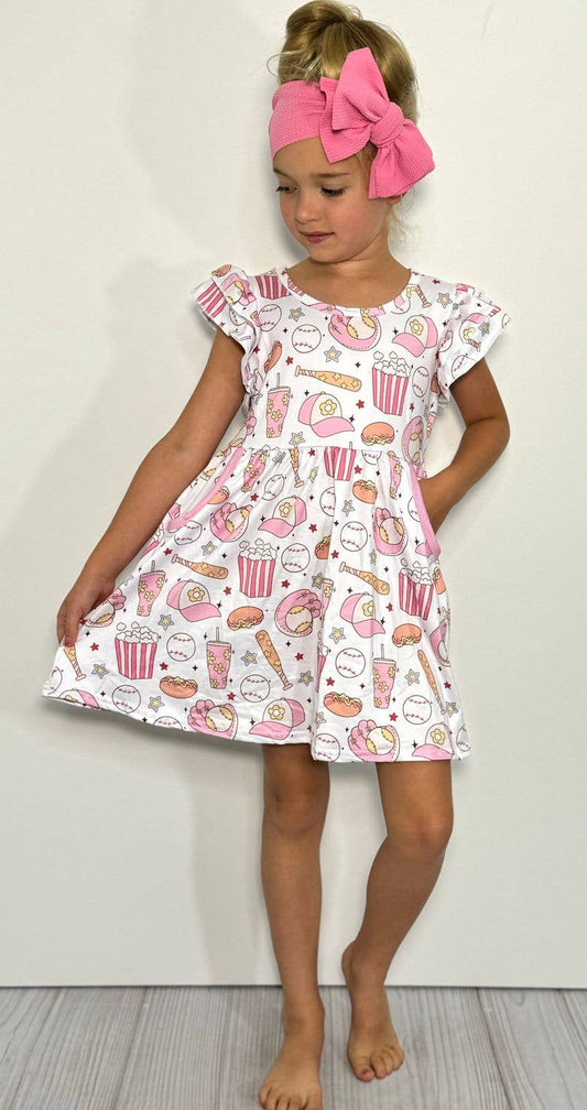 Girly Game Girls Dress - Tiny Tots Boutique