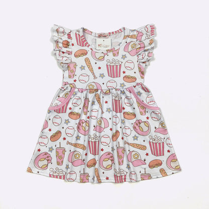 Girly Game Girls Dress - Tiny Tots Boutique