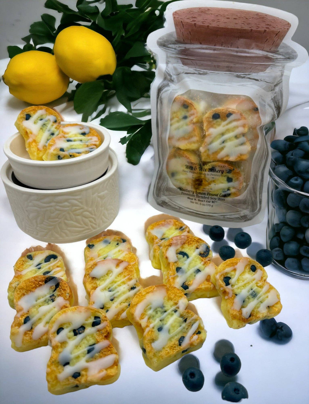 Glazed Lemon Blueberry Pound Cake Wax Melts. 6 oz. Soy Wax - Tiny Tots Boutique