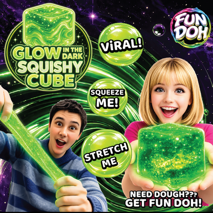 Glow in the Dark Squishy Sparkle Cube - Tiny Tots Boutique