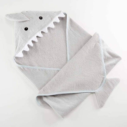 Gray Shark Hooded Baby Towel - (Personalization available) - Tiny Tots Boutique