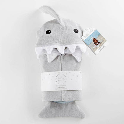 Gray Shark Hooded Baby Towel - (Personalization available) - Tiny Tots Boutique
