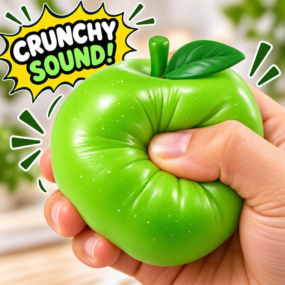 Green Crunchy Apple ASMR Squishy - Tiny Tots Boutique