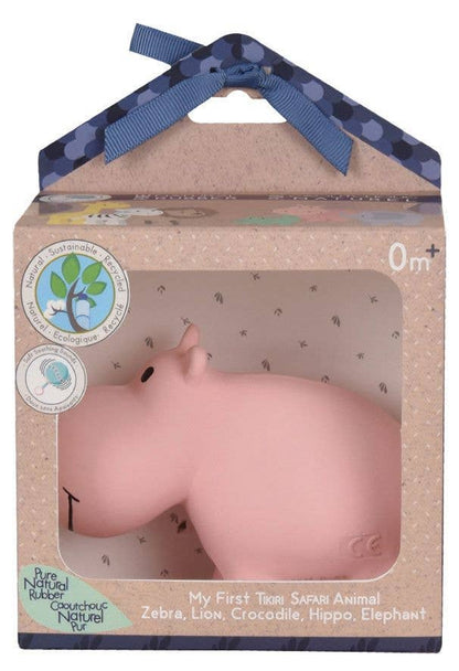 Hippo Natural Organic Rubber Teether, Rattle & Bath Toy - Tiny Tots Boutique