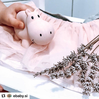 Hippo Natural Organic Rubber Teether, Rattle & Bath Toy - Tiny Tots Boutique