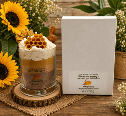 Honey Bunny Candle. 13 oz. Large Soy Dessert Candle - Tiny Tots Boutique