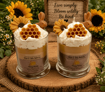 Honey Bunny Candle. 13 oz. Large Soy Dessert Candle - Tiny Tots Boutique