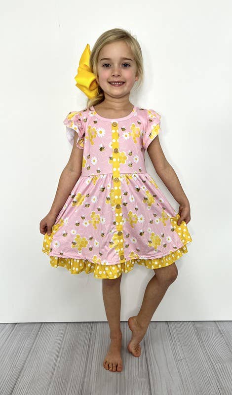 Honeycomb Girls Dress - Tiny Tots Boutique