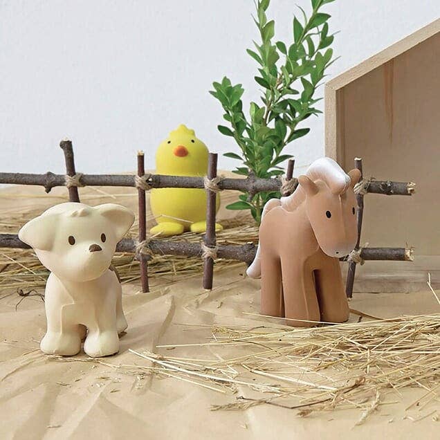 Horse Natural Organic Rubber Teether, Rattle & Bath Toy - Tiny Tots Boutique