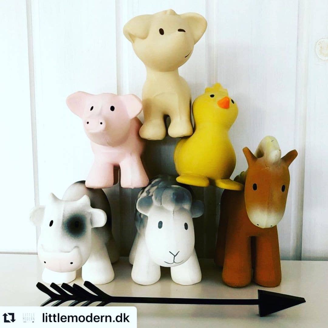 Horse Natural Organic Rubber Teether, Rattle & Bath Toy - Tiny Tots Boutique