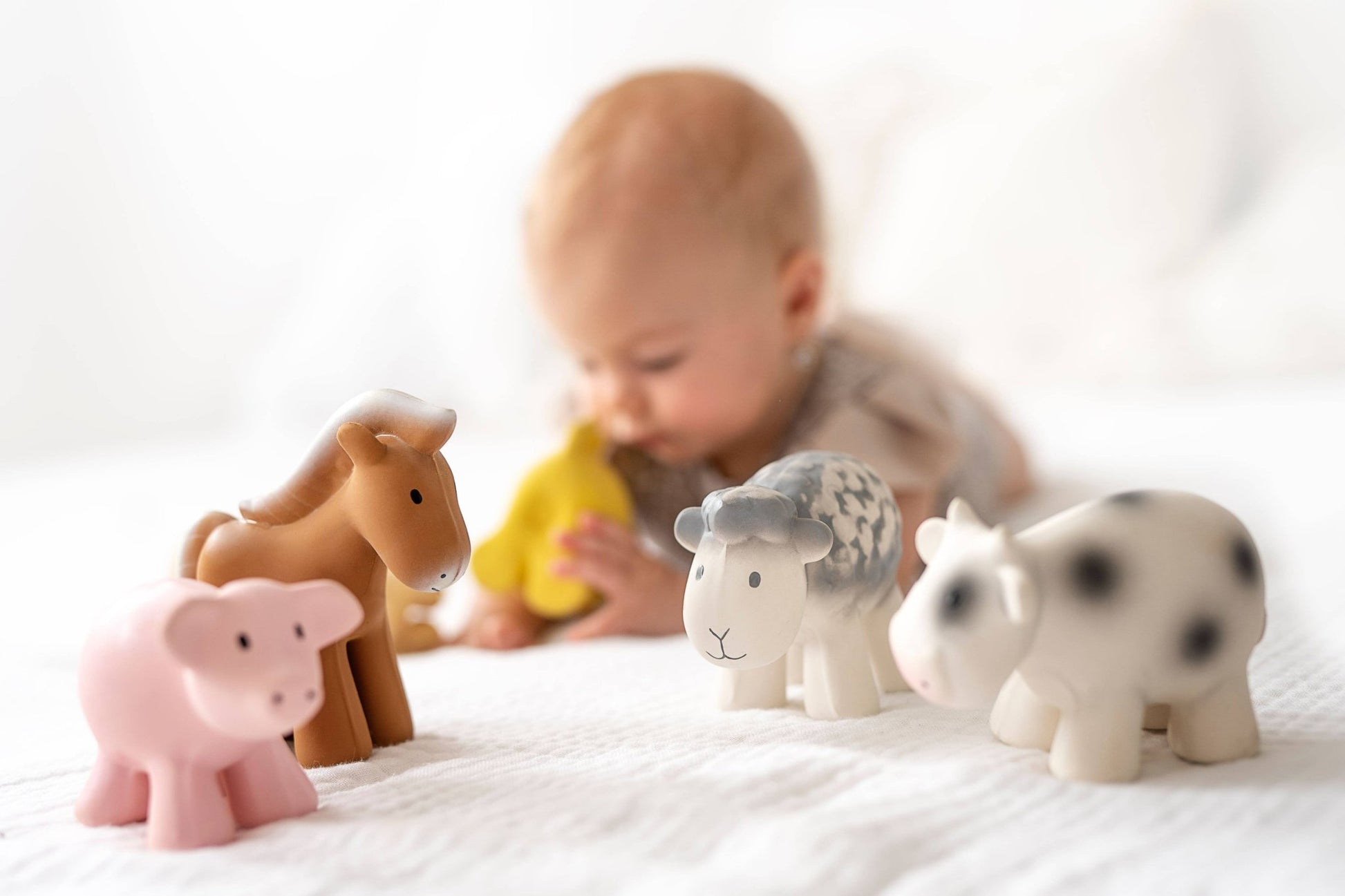 Horse Natural Organic Rubber Teether, Rattle & Bath Toy - Tiny Tots Boutique