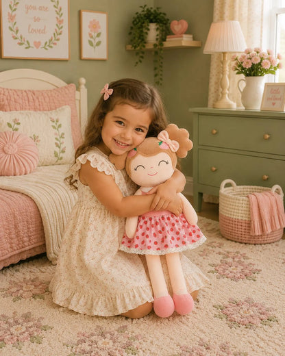 Personalized Plush Doll – Custom Name Keepsake Strawberry Dress